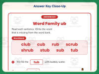 UB Word Family Worksheet – 1st Grade Word Families Practice preview 7