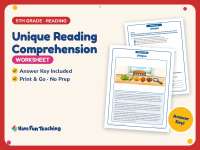 Unique Reading Comprehension Worksheet – 5th Grade Character Education preview