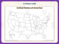 United States Blank Map Worksheet – 3rd Grade Maps Practice preview 3
