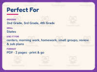 United States Blank Map Worksheet – 3rd Grade Maps Practice preview 6