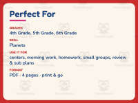 Uranus Planet Worksheet – 5th Grade Planets & Solar System Practice preview 6
