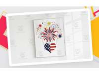 US Fireworks Fingerprint Art, Independence Day Craft, 4th of July Poster, DIY Thumbprint… preview