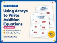 Using Arrays to Write Addition Equations Worksheet – 2nd Grade Math preview