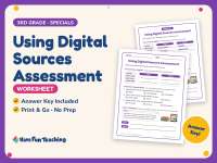 Using Digital Sources Assessment Worksheet – 3rd Grade Essays Practice preview