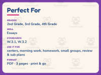 Using Digital Sources Assessment Worksheet – 3rd Grade Essays Practice preview 6