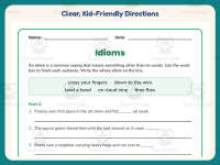 Using Idioms Worksheet – 4th Grade Grammar Practice + Answer Key preview 4