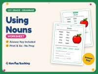 Using Nouns Worksheet – 1st Grade Grammar Practice + Answer Key preview