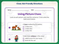 Using Picture Clues Worksheet – 1st Grade Context Clues Practice preview 4