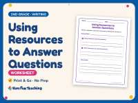 Using Resources to Answer Questions Worksheet – 2nd Grade Prompts preview
