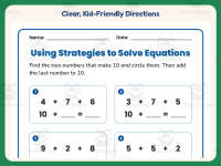 Using Strategies to Solve Equations Worksheet – 1st Grade Addition preview 4