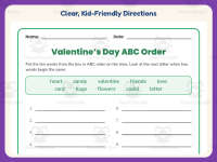 Valentine’s Day Alphabetical Order Worksheet – 3rd Grade Grammar preview 4