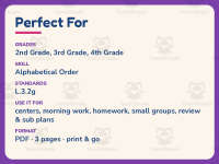 Valentine’s Day Alphabetical Order Worksheet – 3rd Grade Grammar preview 6