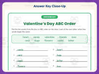 Valentine’s Day Alphabetical Order Worksheet – 3rd Grade Grammar preview 7