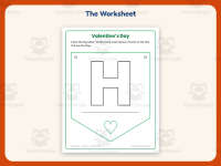 Valentine’s Day Banner Worksheet – Kindergarten Holiday Practice preview 2