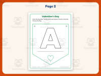 Valentine’s Day Banner Worksheet – Kindergarten Holiday Practice preview 3