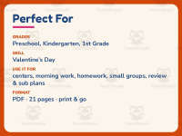 Valentine’s Day Banner Worksheet – Kindergarten Holiday Practice preview 6