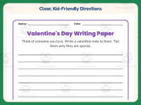 Valentine’s Day Hearts Border Paper – 1st Grade Themed Writing Paper preview 4