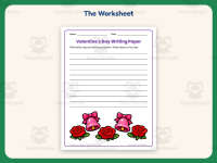Valentine’s Day Roses and Bells Paper – 1st Grade Themed Writing Paper preview 2