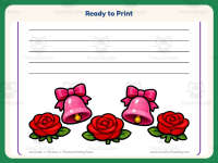 Valentine’s Day Roses and Bells Paper – 1st Grade Themed Writing Paper preview 7
