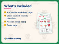Valentine’s Day Syllables Worksheet – 1st Grade Grammar Practice preview 5