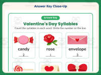 Valentine’s Day Syllables Worksheet – 1st Grade Grammar Practice preview 7