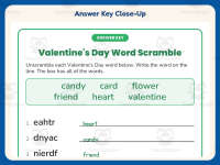 Valentine’s Day Word Scramble Worksheet – 2nd Grade Spelling Practice preview 7
