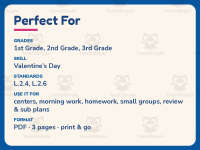 Valentine’s Day Words Worksheet – 2nd Grade Grammar Practice preview 6