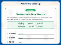 Valentine’s Day Words Worksheet – 2nd Grade Grammar Practice preview 7