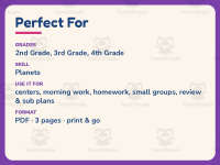Venus Planet Worksheet – 3rd Grade Planets & Solar System Practice preview 6