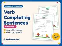 Verb Completing Sentences Worksheet – 2nd Grade Verbs Practice preview