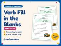 Verb Fill in the Blanks Worksheet – 2nd Grade Verbs Practice preview