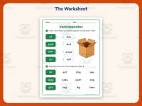 Verb Opposites Worksheet – Kindergarten Antonyms & Verbs Practice preview 2
