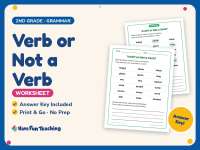 Verb or Not a Verb Worksheet – 2nd Grade Pronouns & Verbs Practice preview