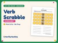 Verb Scrabble Worksheet – 1st-3rd Grade Verbs Practice preview