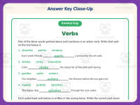 Verb Sentences Worksheet – 3rd Grade Verbs Practice + Answer Key preview 7