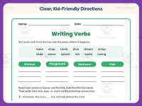 Verbs Locations Worksheet – 3rd Grade Grammar Practice + Answer Key preview 4