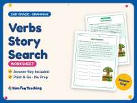 Verbs Story Search Worksheet – 2nd Grade Grammar Practice + Answer Key preview