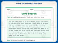 Verbs Story Search Worksheet – 2nd Grade Grammar Practice + Answer Key preview 4