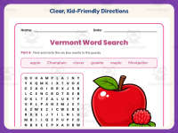 Vermont Word Search Worksheet – 3rd Grade States Practice + Answer Key preview 4