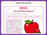 Vermont Word Search Worksheet – 3rd Grade States Practice + Answer Key preview 7