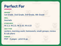 Wants Needs Reading Response Worksheet – 1st-5th Grade Journals preview 6