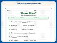 Was Were Fill in the Blanks Worksheet – 2nd Grade Verbs Practice preview 4