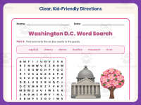 Washington D.C. Word Search Worksheet – 3rd Grade States Practice preview 4