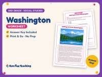 Washington Worksheet – 3rd Grade States Practice + Answer Key preview