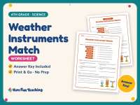 Weather Instruments Match Worksheet – 4th Grade Water Cycle Practice preview