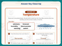 Weather Warning Vocabulary Worksheet – 4th Grade Temperature Practice preview 7