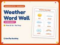 Weather Word Wall Worksheet – Kindergarten Grammar Practice preview