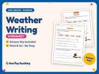 Weather Writing Worksheet – 2nd Grade Science Practice + Answer Key preview