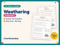 Weathering Worksheet – 4th Grade Landforms & Rocks Practice preview