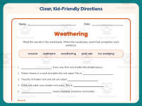Weathering Worksheet – 4th Grade Landforms & Rocks Practice preview 4